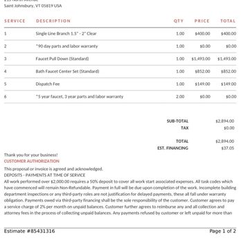 Lloyd - Estimate - Plumbing Near Me - Montpelier, Vermont