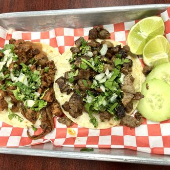 Encanto Tacos & Micheladas - Pastor and asada tacos. Comes with lime and cucumbers on the side - Tacos Near Me - Corona, California Encanto Tacos & Micheladas - Pastor and asada tacos. Comes with lime and cucumbers on the side - Tacos Near Me - Corona, California