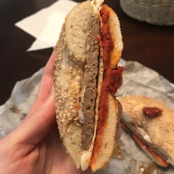 Bruegger's Bagels - Skinny Zesty Egg White Sandwich-on a sesame bagel - Bagels Near Me - Chapel Hill, North Carolina