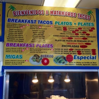 Matamoros Tacos - Menu - Food Stands Near Me - Austin, Texas Matamoros Tacos - Menu - Food Stands Near Me - Austin, Texas