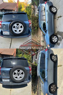 RAV4 FULL DETAIL - Did a full detail on a ten year old RAV4. Shampooed & extracted the stains on the seats, mats & carpet. Did full interior scrub on all plastic, cup holders, door panels etc. Customer was really happy & surprised how good their vehicle looked after the full detail.