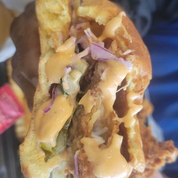 Dave's Hot Chicken - The chicken slider was amazing with the sauce. - Chicken Shop Near Me - Chicago, Illinois Dave's Hot Chicken - The chicken slider was amazing with the sauce. - Chicken Shop Near Me - Chicago, Illinois