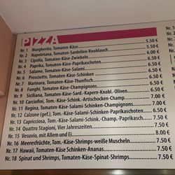 Pizzeria Vesuvio - Speisekarte Januar 2026