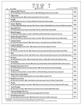 Menu photo 5 The Spot Sushi Bar Alpharetta, GA