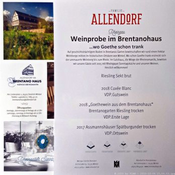 Weingut Allendorf - War sehr lecker, wenn auch kurzfristig an Bord verlegt (05/2021) - Wineries Near Me - Oestrich-Winkel, HE Weingut Allendorf - War sehr lecker, wenn auch kurzfristig an Bord verlegt (05/2021) - Wineries Near Me - Oestrich-Winkel, HE