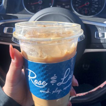 Rose & Lois - iced vanilla latte with oat milk - Coffee & Tea Near Me - Carmel, Indiana