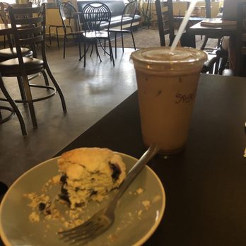 Stellar Coffee - Half eaten blueberry scone, lol, IT WAS TOO GOOD TO STOP EATING, and a dirty iced chai made with their spiced chai. SoooooOooOo good - Coffee & Tea Near Me - Roswell, New Mexico Stellar Coffee - Half eaten blueberry scone, lol, IT WAS TOO GOOD TO STOP EATING, and a dirty iced chai made with their spiced chai. SoooooOooOo good - Coffee & Tea Near Me - Roswell, New Mexico