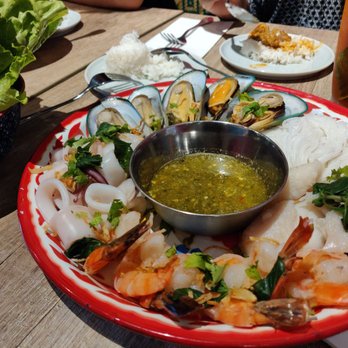 Koh Lipe - Luok jhim, assortment of steamed seafood, $25.95 + tax. Fresh and fun finger food to share. Sauce may be spicy. - Thai Near Me - Toronto, Ontario Koh Lipe - Luok jhim, assortment of steamed seafood, $25.95 + tax. Fresh and fun finger food to share. Sauce may be spicy. - Thai Near Me - Toronto, Ontario