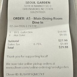 Bill for one person Bill for one person
