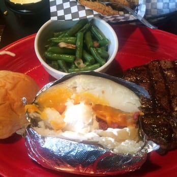 Easley Cattle Company - Sirloin steak, baked potato, green beans & roll from Easly Cattle Company - Steakhouses Near Me - Canton, Texas Easley Cattle Company - Sirloin steak, baked potato, green beans & roll from Easly Cattle Company - Steakhouses Near Me - Canton, Texas