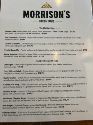 Menu photo 3 Morrison's Irish Pub Alton, IL