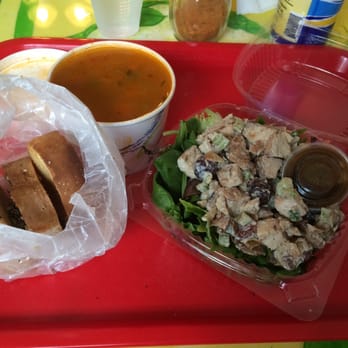 Soup's On - The spread: tarragon chicken salad, Maryland crab soup, and vegan poppyseed bread (toasted and great for dipping in soup!) - Vegetarian Near Me - Baltimore, Maryland Soup's On - The spread: tarragon chicken salad, Maryland crab soup, and vegan poppyseed bread (toasted and great for dipping in soup!) - Vegetarian Near Me - Baltimore, Maryland