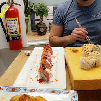 Rahway Sushi - Our spicy rolls on the right, rainbow roll on the left, and the shrimp dynamite on the bottom... Started eating before picture. - Sushi Bars Near Me - Rahway, New Jersey Rahway Sushi - Our spicy rolls on the right, rainbow roll on the left, and the shrimp dynamite on the bottom... Started eating before picture. - Sushi Bars Near Me - Rahway, New Jersey