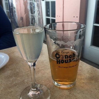 Key Largo Conch House - Key lime mimosa and coconut ale! (You can buy the glass for $5) - Seafood Near Me - Key Largo, Florida