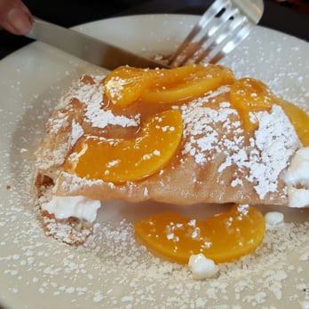 Cafe Bench - Peach & cottage cheese on a single plate? - Cafes Near Me - Flushing, New York