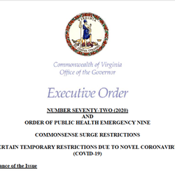 Sunoco - VA Governor Northam's order about face masks