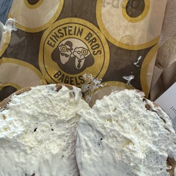 Einstein Bros. Bagels - Cinnamon and raisin bagel with cream cheese - Bagels Near Me - Ontario, California