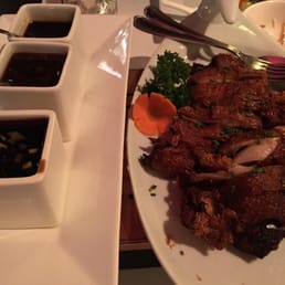 Crispy duck with trio of sauces Crispy duck with trio of sauces