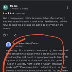 Chan & Associates - "Tattoo, vegan, waitress..." very irrelevant to the complaint and very illogical. Logic is an asset for lawyers and she lacks it.