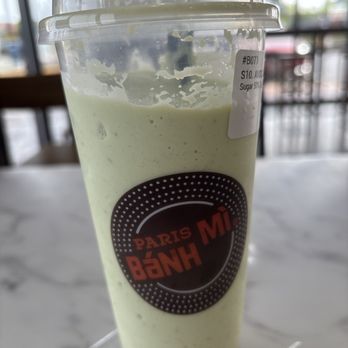 Paris Banh Mi - Avocado smoothie with added boba is very good. Got it with 50% less sugar. - Vietnamese Near Me - Everett, Washington Paris Banh Mi - Avocado smoothie with added boba is very good. Got it with 50% less sugar. - Vietnamese Near Me - Everett, Washington