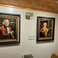 Ninety Six National Historic Site - Portraits of Lt. Col. John Cruger, Loyalist Commander, and Maj. Gen. Nathaniel Greene, Patriot Commander, at Ninety Six Visitor Center