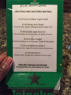 Menu photo 8 A S H Bar and Grill Bloomfield, NJ Menu photo 8 A S H Bar and Grill Bloomfield, NJ