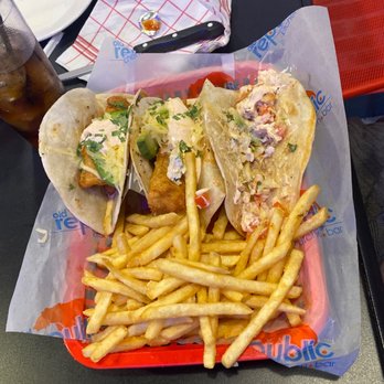 Old Republic Kitchen + Bar - Walleye Fish Tacos - New American Near Me - Elgin, Illinois Old Republic Kitchen + Bar - Walleye Fish Tacos - New American Near Me - Elgin, Illinois