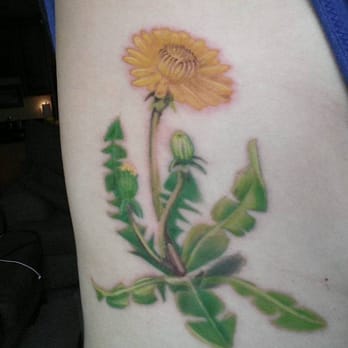 Current Tattooing - Yellow dandelion done by Ike - Tattoo Near Me - San Jose, California Current Tattooing - Yellow dandelion done by Ike - Tattoo Near Me - San Jose, California