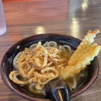CM Chicken - Udon with shrimp tempura & crispy onions. - Korean Near Me - Westerville, Ohio CM Chicken - Udon with shrimp tempura & crispy onions. - Korean Near Me - Westerville, Ohio