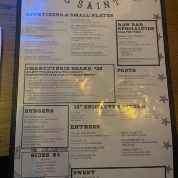 Villain & Saint - Thursday Menu - Gastropubs Near Me - Atlantic City, New Jersey
