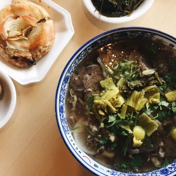 Nuodle - Beef noodle soup with pickled veggies and crispy beef patty. - Chinese Near Me - Bellevue, Washington