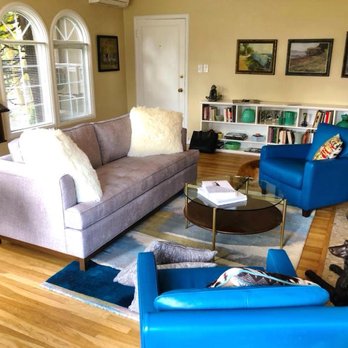 Vinyl & Leather Renew - Formerly old, taupe club chairs glow in their new blue color! Thanks Anthony! - Furniture Reupholstery Near Me Vinyl & Leather Renew - Formerly old, taupe club chairs glow in their new blue color! Thanks Anthony! - Furniture Reupholstery Near Me