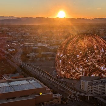 Sphere - The Sphere (external) - at sunrise - Stadiums & Arenas Near Me - Las Vegas, Nevada Sphere - The Sphere (external) - at sunrise - Stadiums & Arenas Near Me - Las Vegas, Nevada