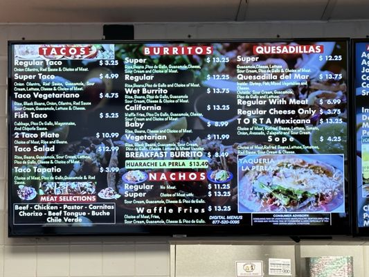 Menu photo 2 Taqueria La Perla Pacifica, CA Menu photo 2 Taqueria La Perla Pacifica, CA