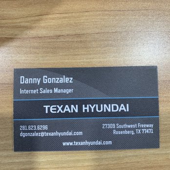 Texan Hyundai - Danny card - Auto Repair Near Me - Rosenberg, Texas Texan Hyundai - Danny card - Auto Repair Near Me - Rosenberg, Texas