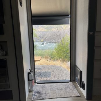 Imperial River Company - View from my RV couch - Hotels Near Me - Maupin, Oregon