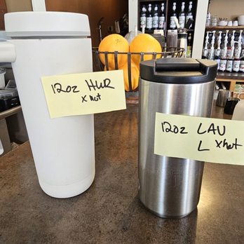 Hurricane Coffee Co - two coffee mugs on a counter - Coffee & Tea Near Me - Sequim, Washington