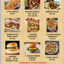 Namaste Mart - Menu