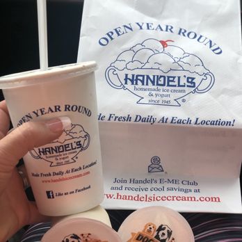 Handel's Homemade Ice Cream - Medium hurricane & 2 dogsters! - Ice Cream & Frozen Yogurt Near Me - Akron, Ohio Handel's Homemade Ice Cream - Medium hurricane & 2 dogsters! - Ice Cream & Frozen Yogurt Near Me - Akron, Ohio
