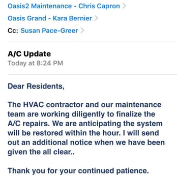 Oasis Condos - This is fairly typical of life at Oasis...Bldg 2. A/C not working from 9am till..... - Apartments Near Me - Fort Myers, Florida Oasis Condos - This is fairly typical of life at Oasis...Bldg 2. A/C not working from 9am till..... - Apartments Near Me - Fort Myers, Florida