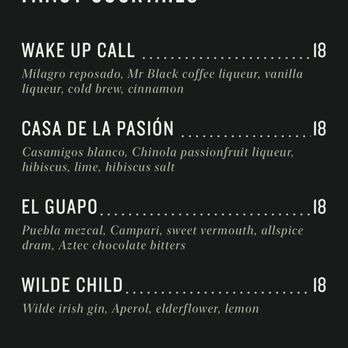 Blind Barber - Fancy Cocktail Menu. - Barbers Near Me - Highland Park, California