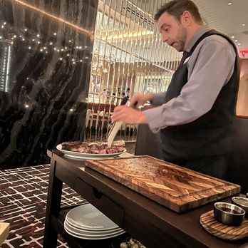 William B's Steakhouse - Preparing our tomahawk plate - Seafood Near Me - Las Vegas, Nevada William B's Steakhouse - Preparing our tomahawk plate - Seafood Near Me - Las Vegas, Nevada