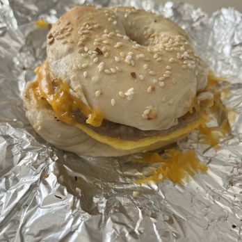 Barry Bagels - Carmel - Sausage and Cheddar Eggel - Bagels Near Me - Carmel, Indiana