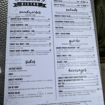 Rebecca's Bistro - Menu - Cafes Near Me - Walnut Creek, Ohio
