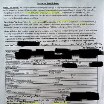 Evolution Physical Therapy - Evolution insurance benefit form - Physical Therapy Near Me - Culver City, California