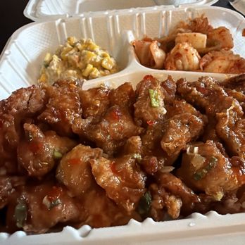 Young’s Kitchen - Chili Chicken has a kick to it but it's so delicious and fresh! The corn salad and kimchi is also delicious and fresh. - Korean Near Me - Vancouver, Washington Young’s Kitchen - Chili Chicken has a kick to it but it's so delicious and fresh! The corn salad and kimchi is also delicious and fresh. - Korean Near Me - Vancouver, Washington