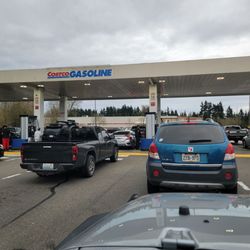 Costco Gas Station - The gas station is only that. The only thing you can buy. Goods are in the STORE. That is a different building.