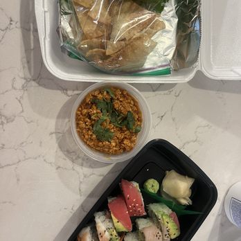 ThaiThai Sushi Restaurant - Chicken lettuce wrap and rainbow roll - Sushi Bars Near Me - Kansas City, Missouri ThaiThai Sushi Restaurant - Chicken lettuce wrap and rainbow roll - Sushi Bars Near Me - Kansas City, Missouri