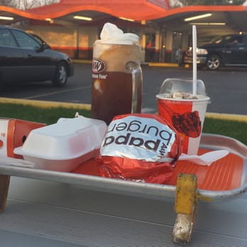 A&W Restaurant - Root beer float, polar swirl, hot dog and burger...yum! - Fast Food Near Me - Dexter, Michigan