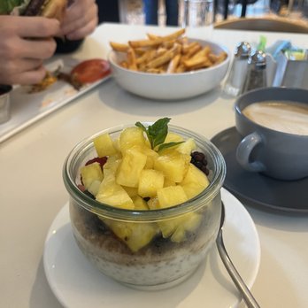 Goat Tree - Gluten-Free Seasonal Fruit and Chia Seed Parfait and GT Smashburger - Cafes Near Me - Santa Barbara, California